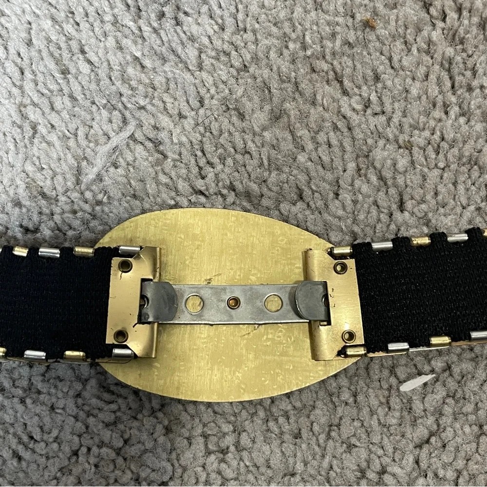 Vintage women's fashion belt 2‎ two tone silver gold metal fish scale belt